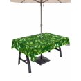 thumbnail image 1 of 54x80 Inch Outdoor Tablecloth with Umbrella Hole Zipper Rectangle St. Patrick's Day Rectangular Tablecloths Outside Waterproof Spring Lucky Shamrock Green Watercolor Patio Table Cover for Picnic, 1 of 8