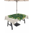 thumbnail image 1 of 54x80 Inch Outdoor Tablecloth with Umbrella Hole Zipper Rectangle St Patricks Day Rectangular Tablecloths Outside Waterproof Spring Gold Coin Green Shamrock on Linen Patio Table Cover for Picnic, 1 of 8