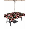 thumbnail image 1 of 54x80 Inch Outdoor Tablecloth with Umbrella Hole Zipper Rectangle Strawberry Rectangular Tablecloths Outside Waterproof Red Fruit Flowers Leaf Tropical Summer Patio Table Cloth Cover for Picnic Party, 1 of 8