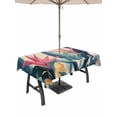 thumbnail image 1 of 54x80 Inch Outdoor Tablecloth with Umbrella Hole Zipper Rectangle Summer Leaves Rectangular Tablecloths Outside Waterproof Retro Country Colorful Tropical Plant Patio Table Cover for Picnic Party, 1 of 8