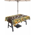 thumbnail image 1 of 54x80 Inch Outdoor Tablecloth with Umbrella Hole Zipper Rectangle Sunflower Rectangular Tablecloths Outside Waterproof Yellow Summer Botanical Wooden Farmhouse Patio Table Cover for Picnic Party, 1 of 8