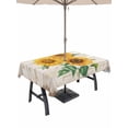thumbnail image 1 of 54x80 Inch Outdoor Tablecloth with Umbrella Hole Zipper Rectangle Sunflower Rectangular Tablecloths Outside Waterproof Yellow Summer Flowers Pastoral Vintage Patio Table Cloth Cover for Picnic Party, 1 of 8