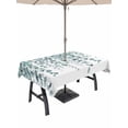 thumbnail image 1 of 54x80 Inch Outdoor Tablecloth with Umbrella Hole Zipper Rectangle Teal Green Eucalyptus Leaves Rectangular Tablecloths Outside Waterproof Spring Plants Leaves Country Patio Table Cover for Picnic, 1 of 8