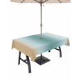 thumbnail image 1 of 54x80 Inch Outdoor Tablecloth with Umbrella Hole Zipper Rectangle Teal Yellow Ombre Rectangular Tablecloths Outside Waterproof Farmhouse Modern Gradient Art Patio Table Cloth Cover for Picnic Party, 1 of 8