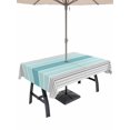 thumbnail image 1 of 54x80 Inch Outdoor Tablecloth with Umbrella Hole Zipper Rectangle Turquoise Aqua Stripes Rectangular Tablecloths Outside Waterproof Modern Gradient Minimalist Lines Patio Table Cover for Picnic Party, 1 of 8