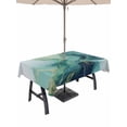 thumbnail image 1 of 54x80 Inch Outdoor Tablecloth with Umbrella Hole Zipper Rectangle Turquoise Marble Rectangular Tablecloths Outside Waterproof Modern Abstract Art Aesthetics Patio Table Cloth Cover for Picnic Party, 1 of 8