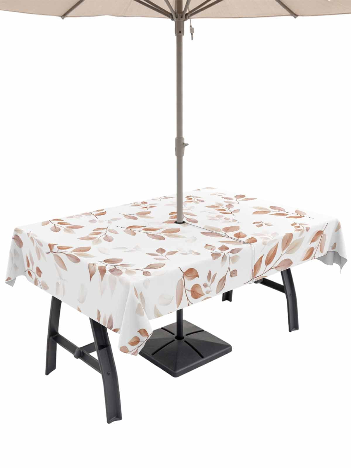 54x80 Inch Outdoor Tablecloth with Umbrella Hole Zipper Rectangle ...