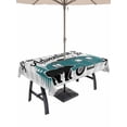 thumbnail image 1 of 54x80 Inch Outdoor Tablecloth with Umbrella Hole Zipper Rectangle Vintage Teal Black Rectangular Tablecloths Outside Waterproof Grey Plaid Animals Retro Tree Checkered Patio Table Cover for Picnic, 1 of 8