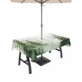 thumbnail image 1 of 54x80 Inch Outdoor Tablecloth with Umbrella Hole Zipper Rectangle Watercolor Forest Rectangular Tablecloths Outside Waterproof Green Foggy Natural Landscape Plants Patio Table Cover for Picnic Party, 1 of 8