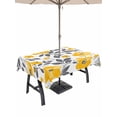 thumbnail image 1 of 54x80 Inch Outdoor Tablecloth with Umbrella Hole Zipper Rectangle Yellow Grey Spring Floral Rectangular Tablecloths Outside Waterproof Summer Botanical Elegant Patio Table Cover for Picnic Party, 1 of 8
