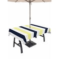 thumbnail image 1 of 54x80 Inch Outdoor Tablecloth with Umbrella Hole Zipper Rectangle Yellow Navy Blue Striped Rectangular Tablecloths Outside Waterproof Farmhouse Stripe Art Patio Table Cloth Cover for Picnic Party, 1 of 8