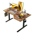 thumbnail image 1 of 55.1 Inch Electric L-Shaped Height Adjustable Standing Desk, Sit to Stand Corner Desk with Memory Presets and Hooks, Ergonomic Home Office Computer Desk for Workstations, Rustic Brown, 1 of 9
