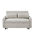 thumbnail image 1 of 55.1" Pull Out Sleeper Sofa Bed, 3 Angles Adjustable Backrest Loveseats Sofa Couch with USB Charge and Side Pocket, Modern Lounge Daybed, 1 of 8