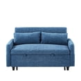 thumbnail image 1 of 55.1" Pull Out Sleeper Sofa Bed, 3 Angles Adjustable Backrest Loveseats Sofa Couch with USB Charge and Side Pocket, Modern Lounge Daybed, 1 of 8