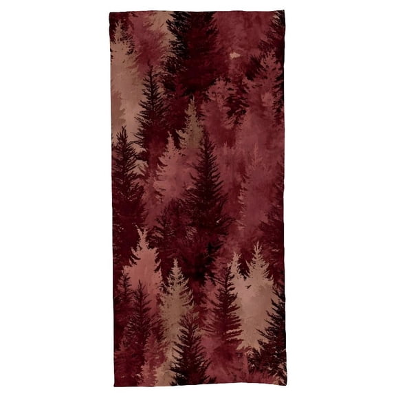 55.1 X 27.6 In Bath Towel Soft Not Easy Dropping Off-Line Intimate Design Is Convenient For Hanging Realistic Forests Camouflage Pattern Conifer Maroon_1