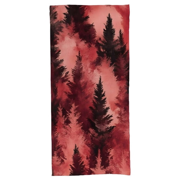 55.1 X 27.6 In Bath Towel Soft Not Easy Dropping Off-Line Intimate Design Is Convenient For Hanging Realistic Forests Camouflage Pattern Conifer Maroon_4