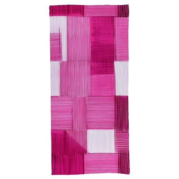55.1 X 27.6 In Bath Towel Soft Not Easy Dropping Off-Line Intimate Design Is Convenient For Hanging Pink Abstract Houndstooth Hand-drawn Sketch_1