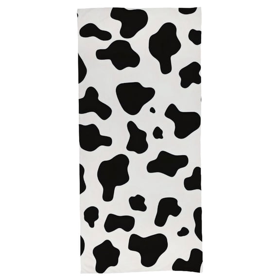 55.1 X 27.6 In Bath Towel Soft Not Easy Dropping Off-Line Intimate Design Is Convenient For Hanging Simple Cow Print Pattern, Vector Art Style_1