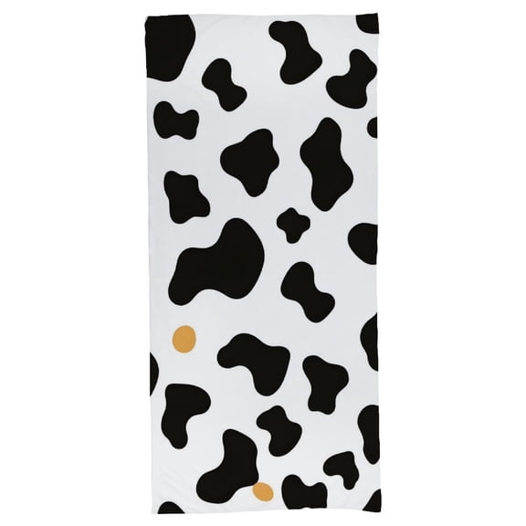 55.1 X 27.6 In Bath Towel Soft Not Easy Dropping Off-Line Intimate Design Is Convenient For Hanging Simple Cow Print Pattern, Vector Art Style_2