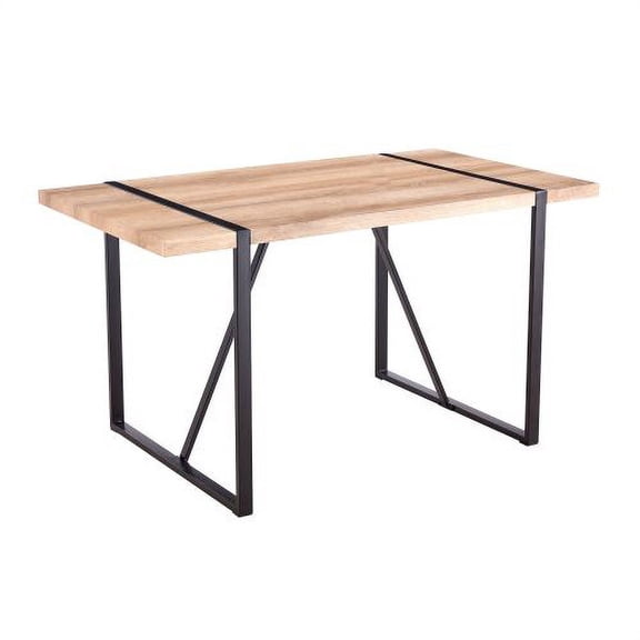 55.1" x 31.4"x 29.9" Kitchen Table, Dinner Table for 4-6, Kitchen & Dining Room Tables, Wood Dining Table with Metal Legs for Kitchen Living Room & Dining Room
