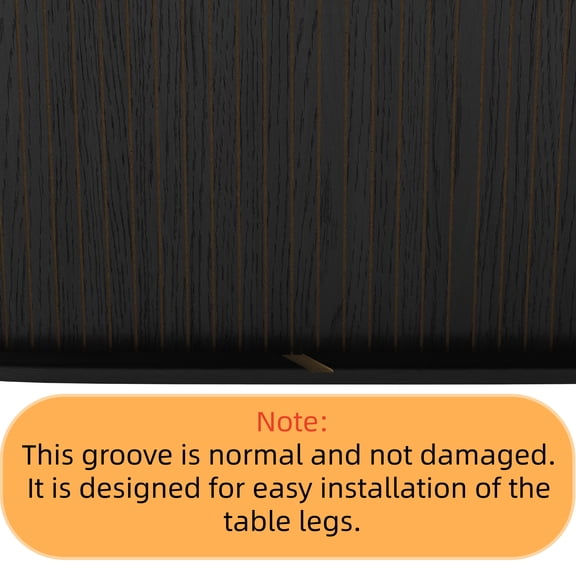 FunMay Extendable Dining Table with Striped Legs, Black / MDF