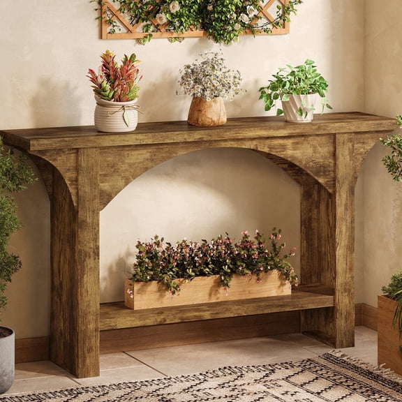 Tarnorci 55" Console Tables for Entryway Hallway, Living Room, Brown