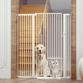 55.11" Extra Tall Cat Gate 40.646 Wide Pet gate with Small Cat Door