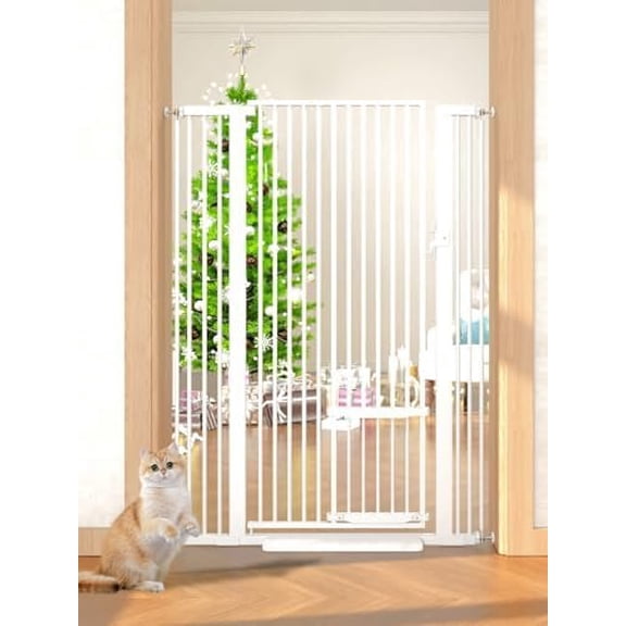 55.11" Extra Tall  Gate 29.5-40.6 Wide Pat Gate with Small  Door Safety Pet Gate NO Drilling  Mount Kit for Cats and Dogs Indoor Doorways liveing Room Bedroom