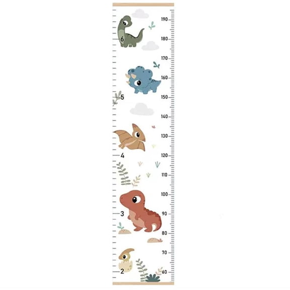 55 * 12.2-inch Extra-Wide Cartoon Children's Height Measure Wall Hanging Chart, Removable, Easy to Store, and Precision Measurement (Dinosaur)