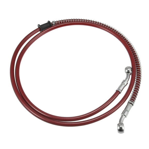 55.12" Length 10mm ID Motorcycle Hydraulic Brake Line Oil Hose Pipe Stainless Steel Braided Cable for ATV Motocross Red