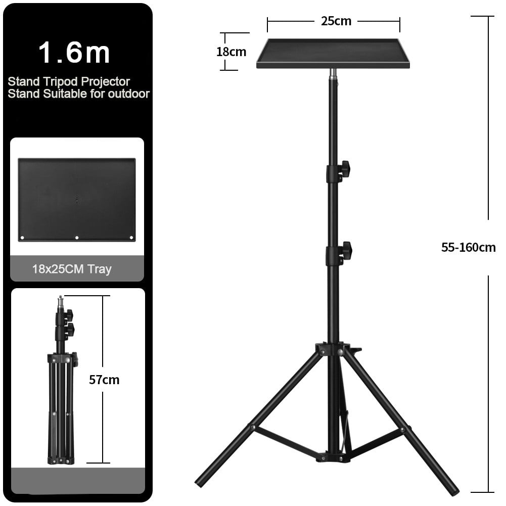 55/120/160Cm Adjustable Tripod Stand And Mount Bracket Tray For Projector Laptop
