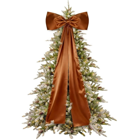 55.1x18.9 Inch Large Christmas Satin Bows Christmas Tree Topper Decorations Giant Xmas Tree Toppers Bows for Christmas Holiday Birthday Party Baby Shower Room Decoration