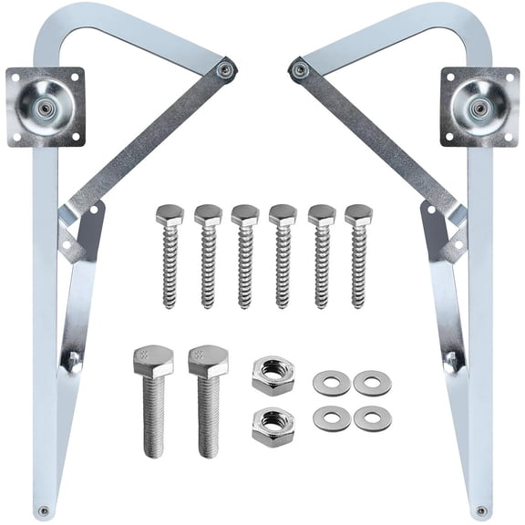 MOTMAX Attic Ladder Hinge Arms Replacement 55-2,  Fit for Werner Mk5, WU2210, W2208, W2210, 2010+ Models, Thick Galvanized, Left & Right Pair