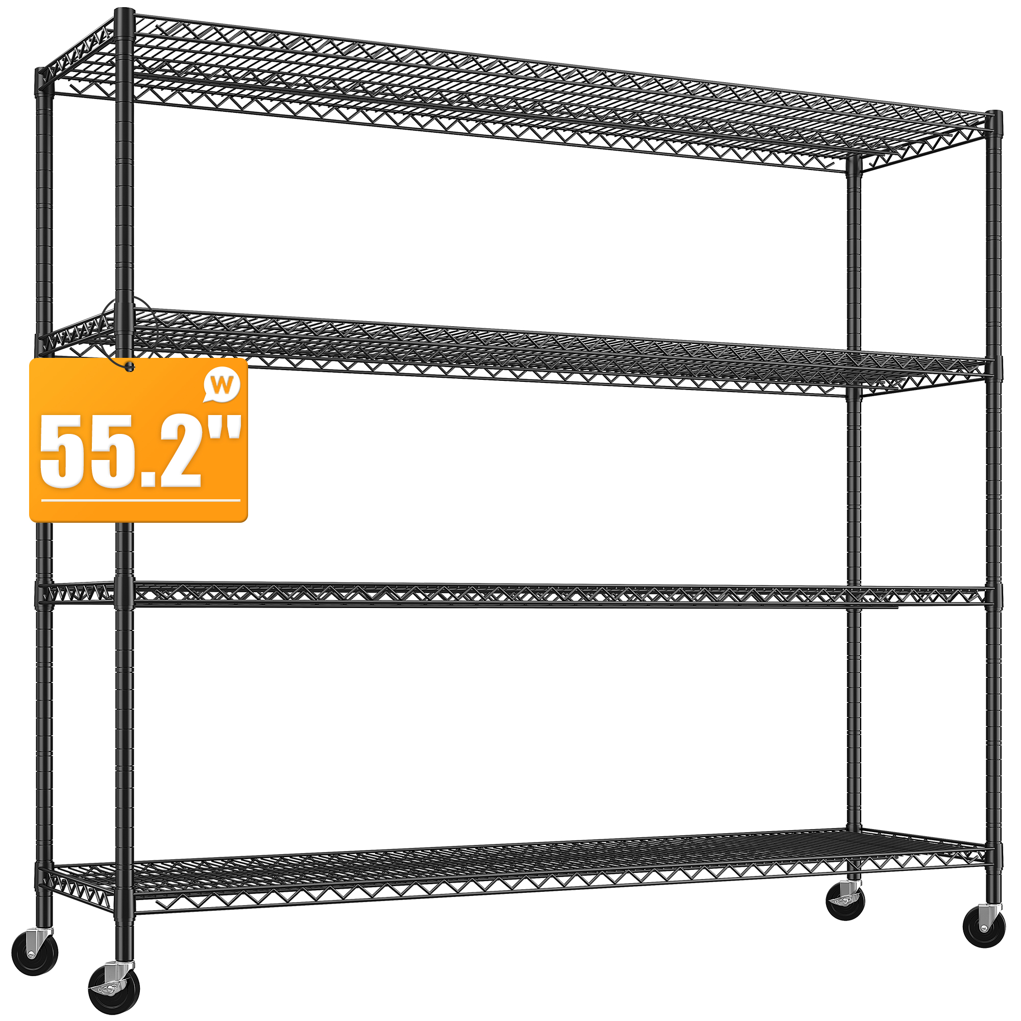 NiamVelo 3Tier Wire Shelving Unit, NSF Metal Storage Shelves Adjustable Wire Shelf with Wheels