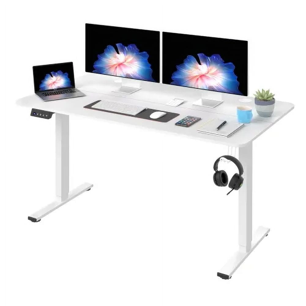 55*24In Computer Desk ，Electric Standing Desk ，Tshape with Headphone