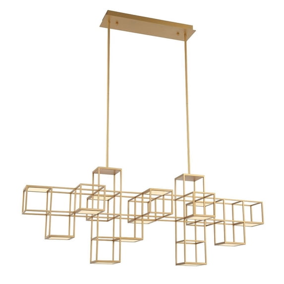 55.25 Inch 74W 1 Led Linear Chandelier-Gold Finish Eurofase Lighting 38257-018
