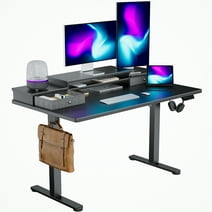 55"*28" Height Adjustable Electric Standing Desk Sit-Stand Desk with Storage Shelf And Drawer Lifting Range 28~48" Office Computer Desk