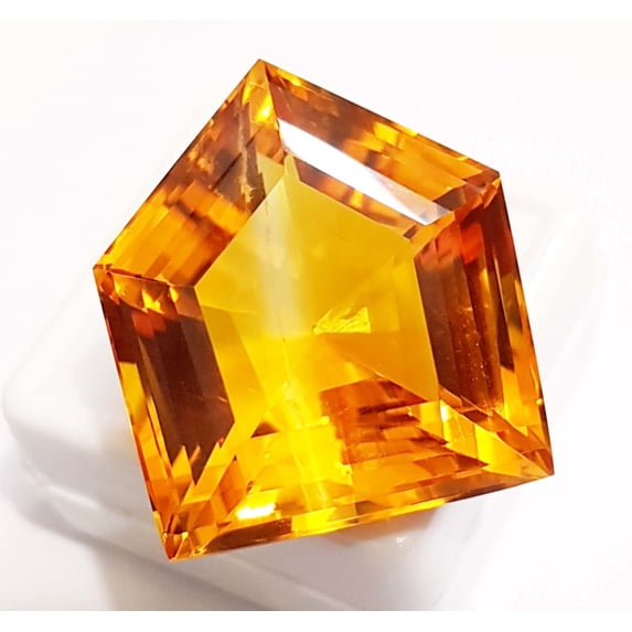 55.30 Carat Yellow Citrine Fancy Shape Loose Gemstone Yellow Color For Pendent Use Excellent Cut