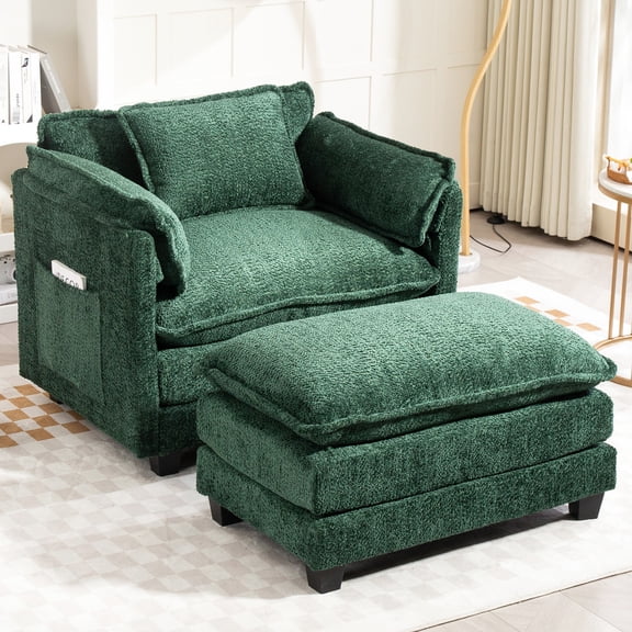 55.32" Deep Boucle Sofa / Anti - collapse, Reasonable Seat Depth / Bedroom Relaxing Zone