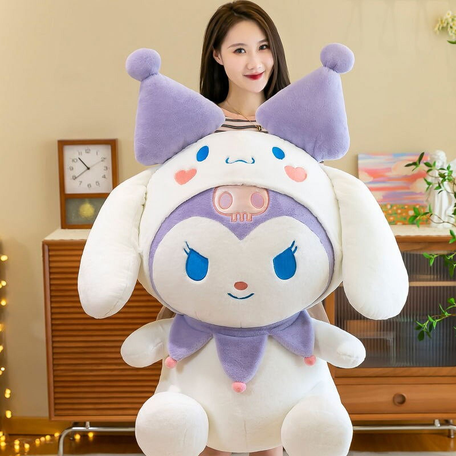 Big Size Sanrio Kuromi Series Plush Toys Kawaii Kuromi Stuffed Dolls  Bedside Pillow Bay Window Large