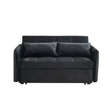 55.5" Twins Pull Out Sofa Bed, 3 in 1 Convertible Loveseat Sofa Couch, Sleeper Sofa for Limited Spaces Living Room Bedroom Guest Room