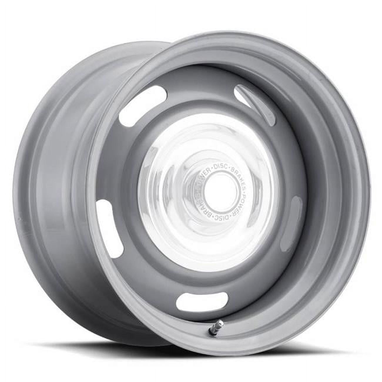55-5461 15 x 4 in. Rally Silver Wheel, Silver - 2.500 in