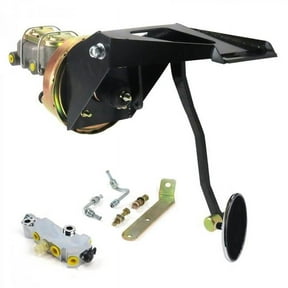 55-59 Chevy Truck Firewall 8 in. Single Brake Pedal Kit Adjustable Disc & Drum Large Oval Chrome Pad