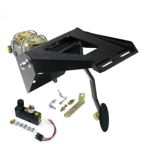 55-59 Chevy Truck Firewall Manual Brake Pedal Kit Adjustable Disc & Drum Small Oval Black Pad