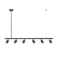 thumbnail image 1 of 55" 6-Light Adjustable Height Track Lighting, Matte Black, Pivoting Track Heads, 1 of 12