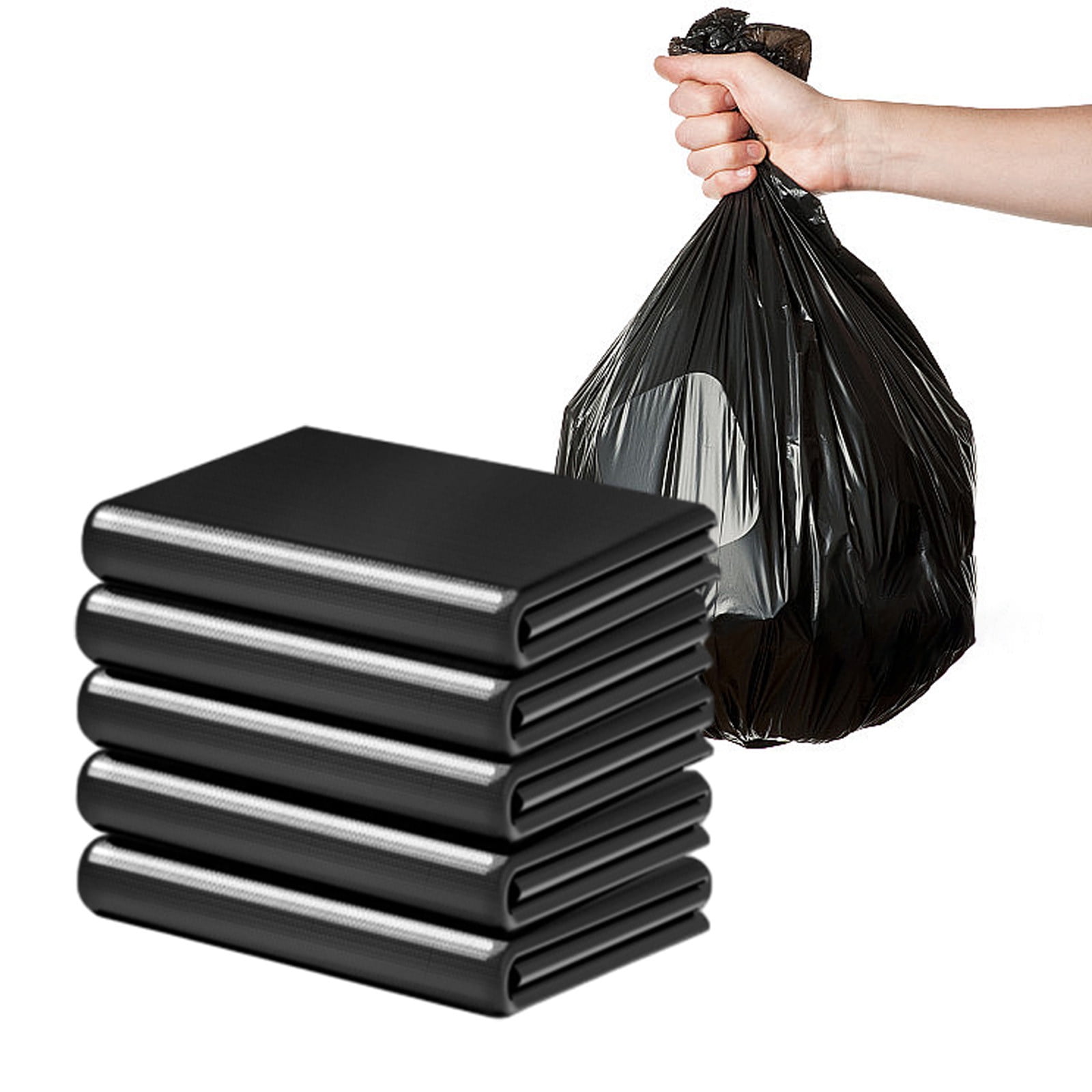 55 60 Gallon Large Trash Bags 50 Bags Bulk Large Black Garbage Bags for Office Commercial and Outdoor Use Great for Recycling Lawn and Leaf Collection Walmart