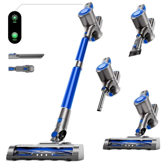 55-70Kpa Upright & Handheld Vacuum, 3 Suction Modes, Detachable Battery, LED Brush, 45Mins Runtime for Pet Hair, Carpet & Floors