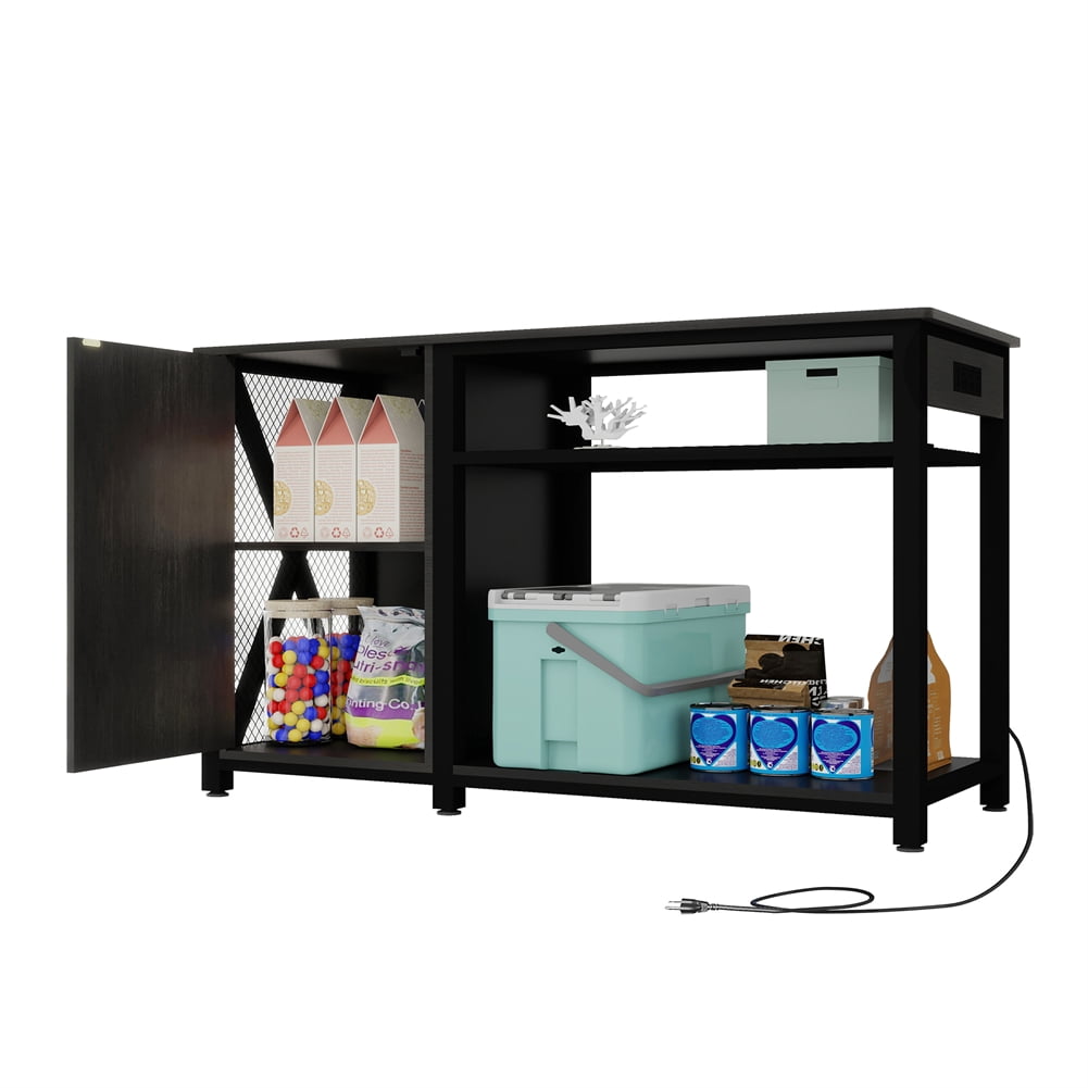 View of 55-75 Gallon Aquarium Stand With Power Outlets, Heavy Duty Metal ...
