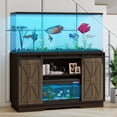 thumbnail image 1 of 55-75 Gallon Farmhouse Fish Tank Stand With Sliding Barn Doors, Aquarium Stand With Cabinet For Fish Tank Accessories Storage, Turtle Tank, Reptile Terrarium, 1 of 8