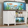 thumbnail image 1 of 55-75 Gallon Fish Tank Stand with Power Outlet & Adjustable Shelf, Heavy Duty Aquarium Stand with Cabinet Storage for Fish Tank, Turtle Tank, Reptile Terrarium, 1000LBS Capacity, White, 1 of 8